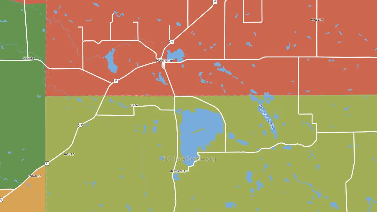 Northome, MN Map of Vandalism Rates
