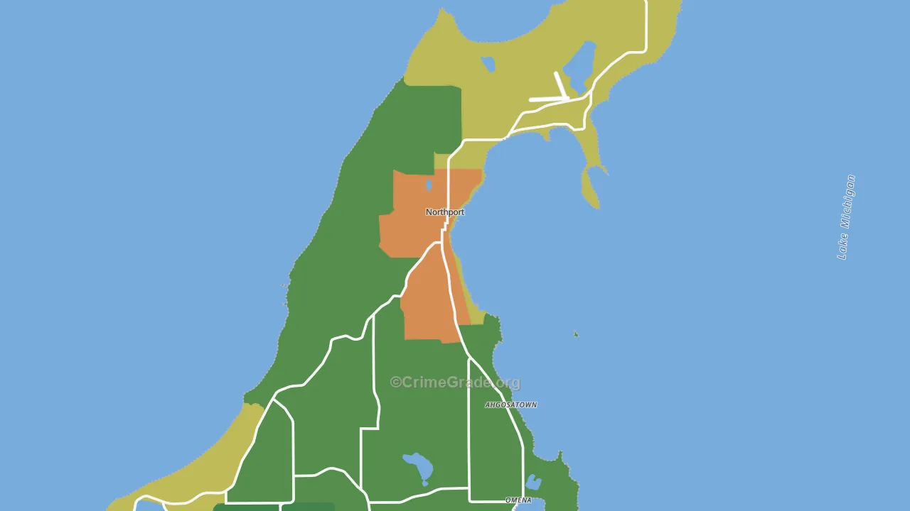 Northport, MI Map of Vandalism Rates
