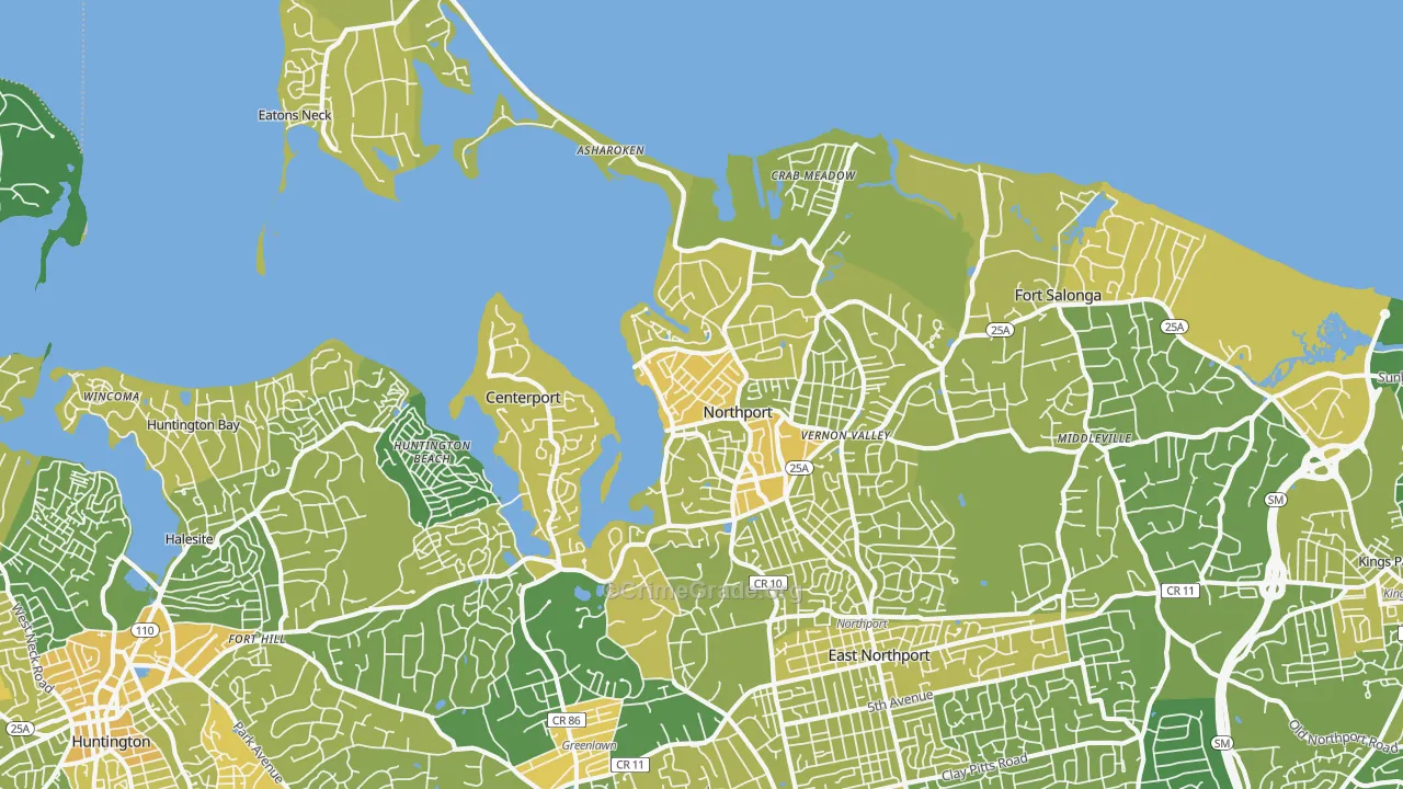 Northport, NY Map of Vandalism Rates
