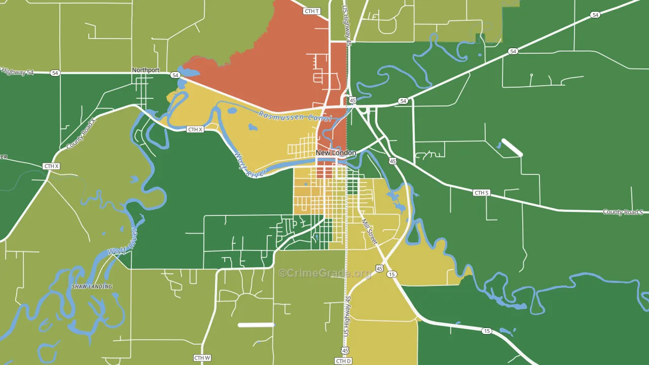 Northport, WI Map of Vandalism Rates