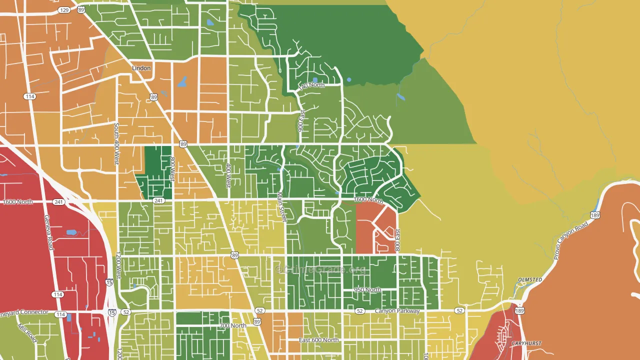 Northridge, Orem, UT Map of Vandalism Rates
