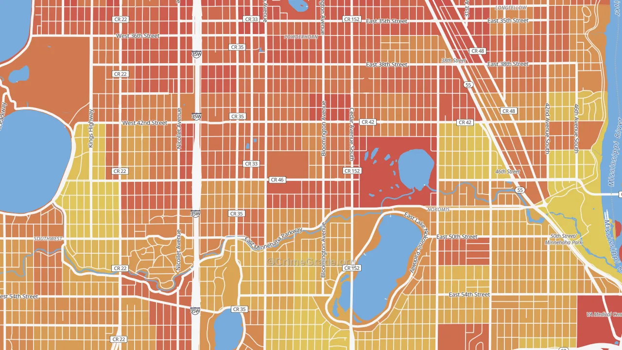 Northrup, Minneapolis, MN Map of Vandalism Rates