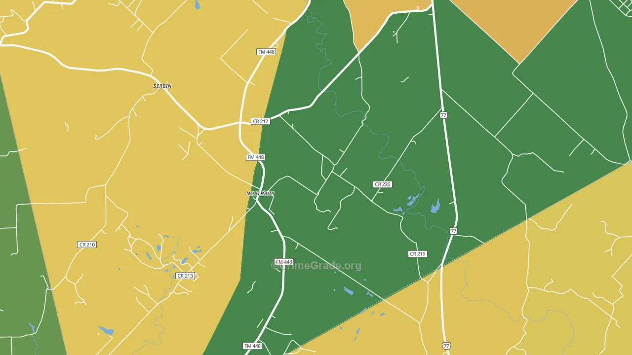 Northrup, TX Map of Vandalism Rates