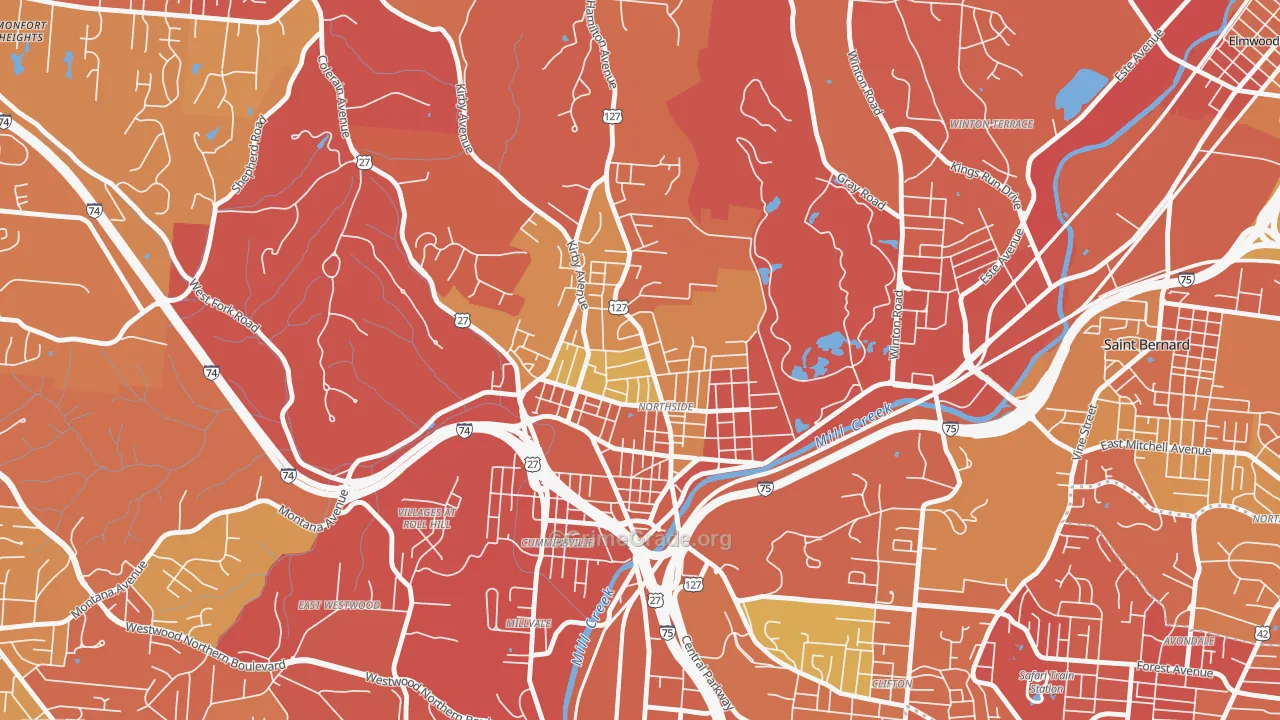 Northside, Cincinnati, OH Map of Vandalism Rates