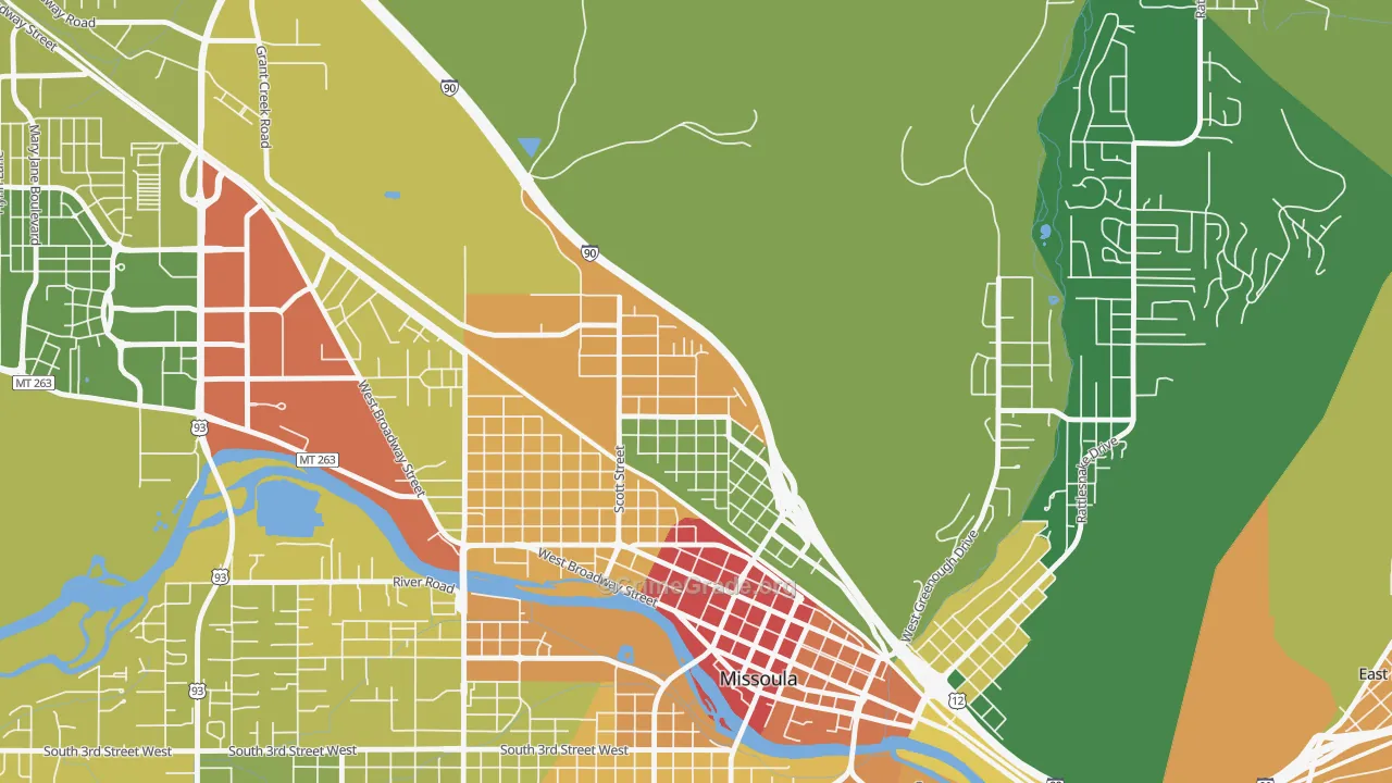 Northside, Missoula, MT Map of Vandalism Rates