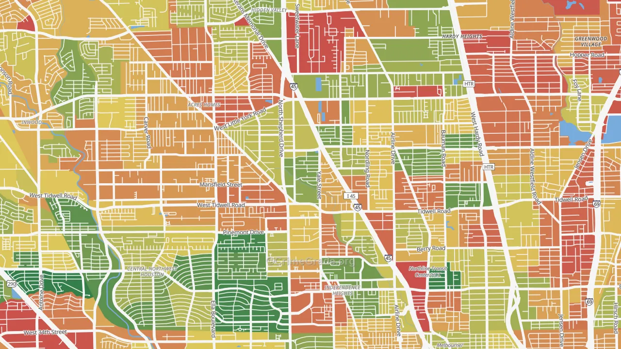 Northside Northline, Houston, TX Map of Vandalism Rates