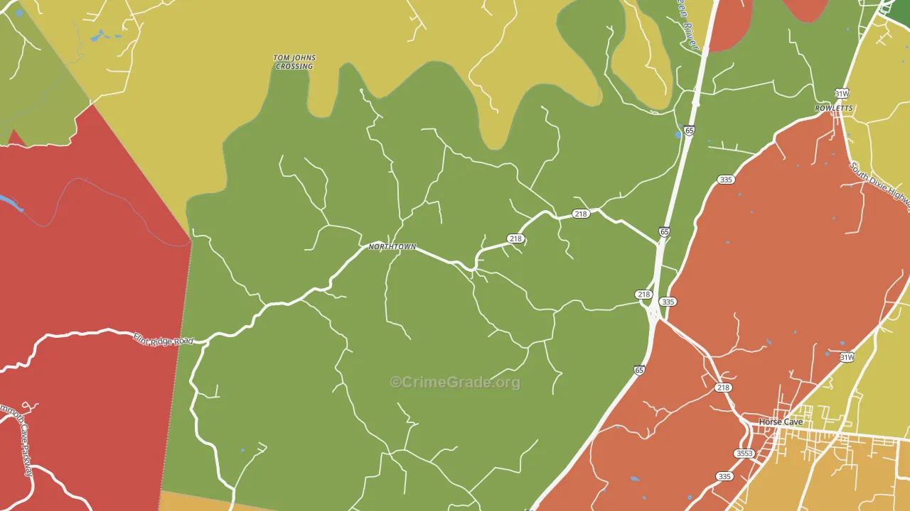 Northtown, KY Map of Vandalism Rates