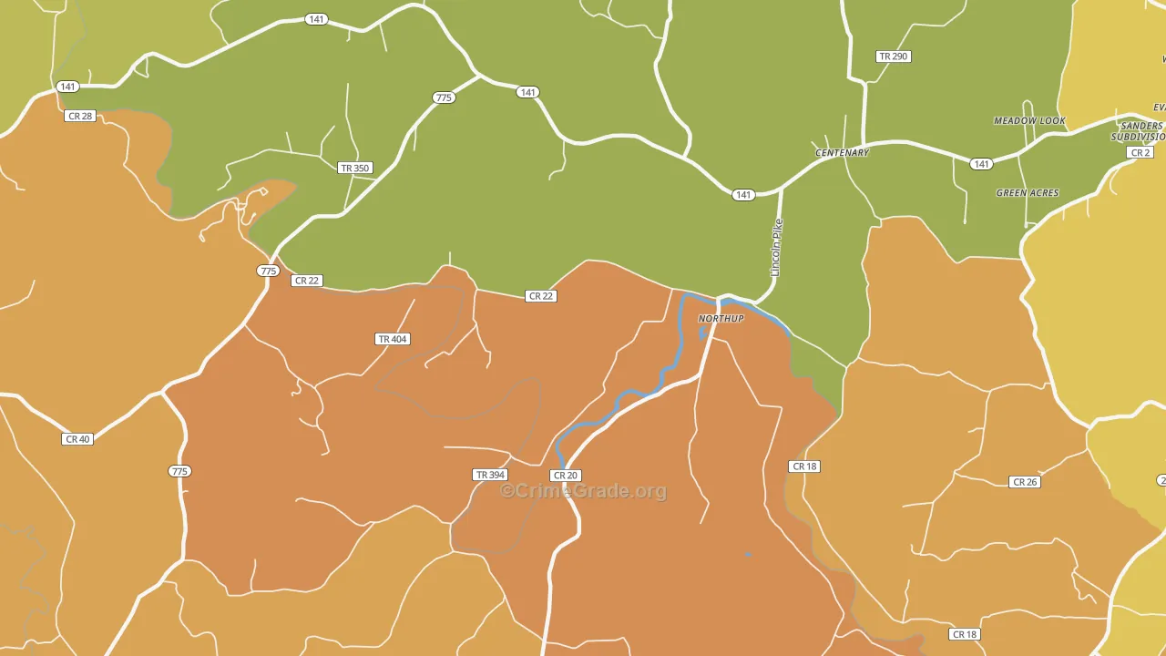 Northup, OH Map of Vandalism Rates
