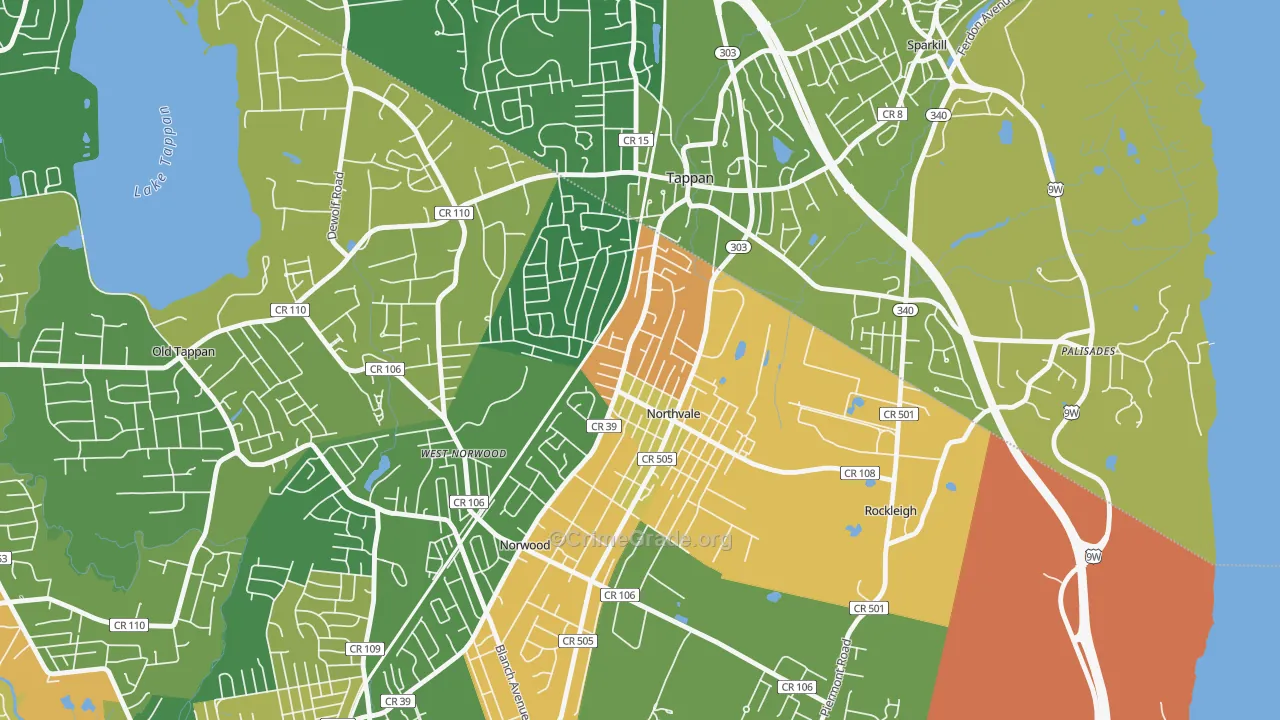 Northvale, NJ Map of Vandalism Rates