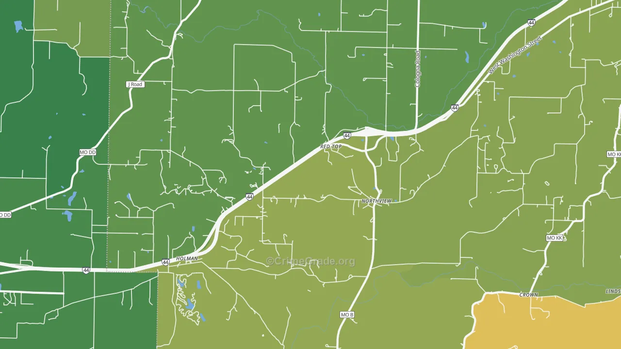 Northview, MO Map of Vandalism Rates
