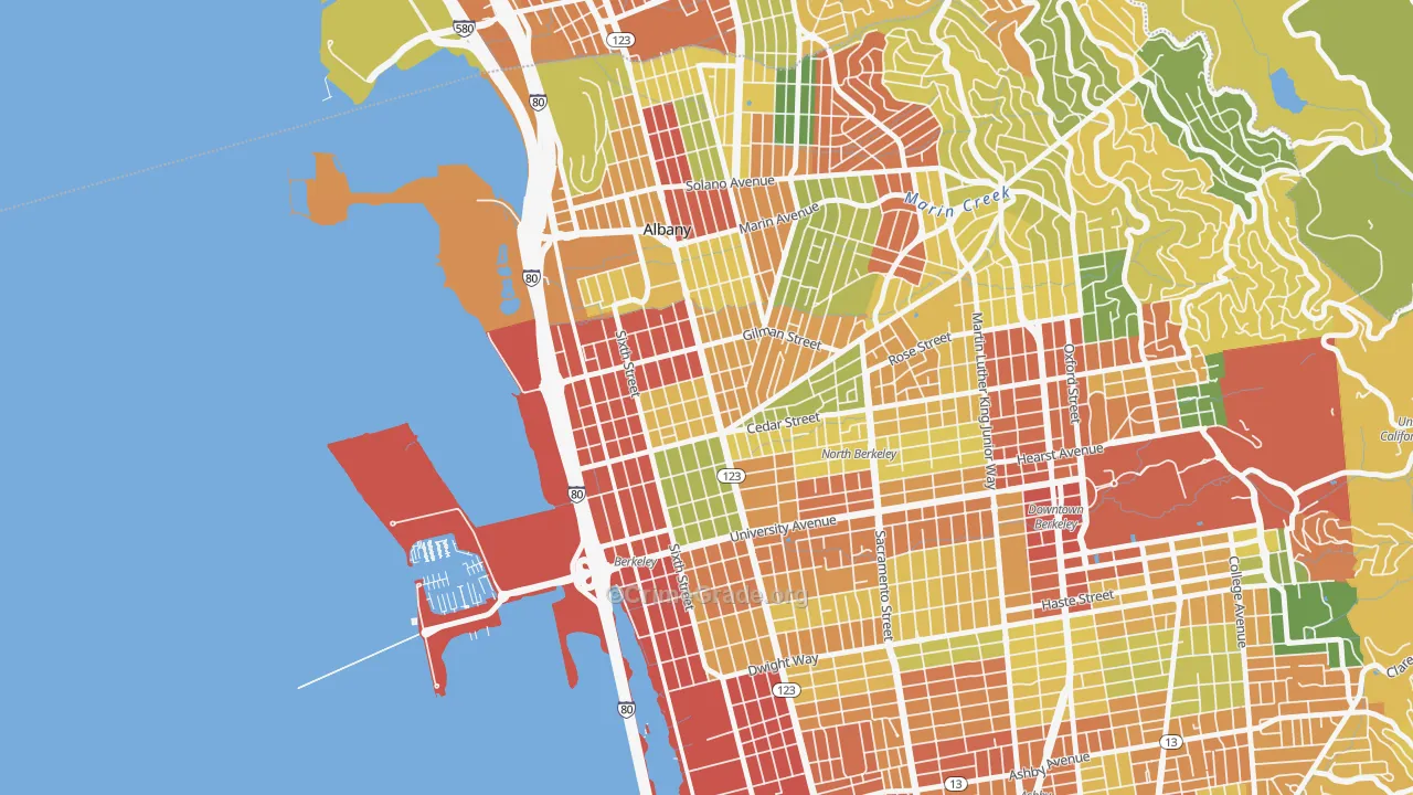 Northwest Berkeley, Berkeley, CA Map of Vandalism Rates