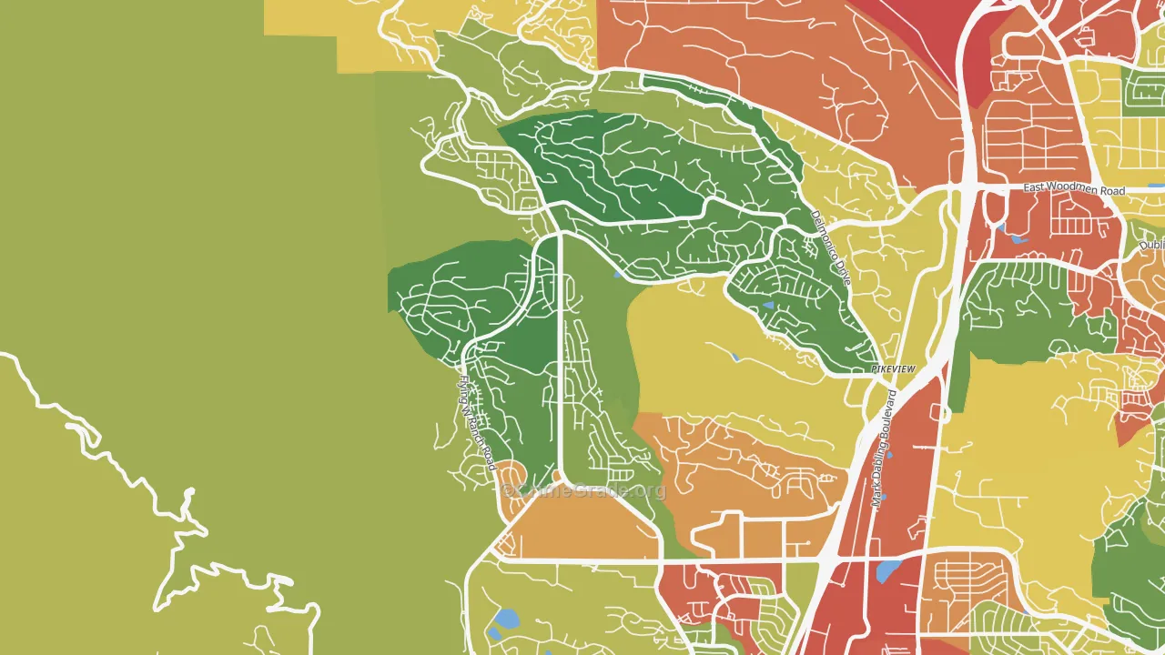 Northwest Colorado Springs, Colorado Springs, CO Map of Vandalism Rates