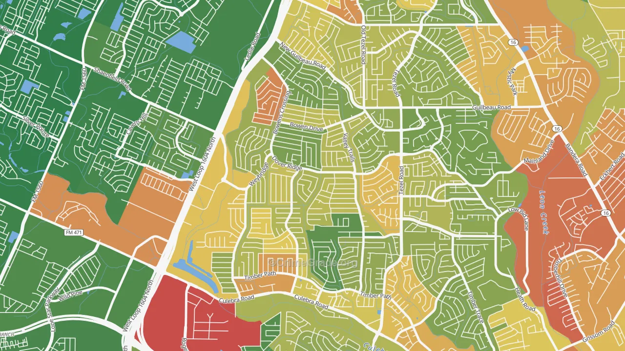 Northwest Crossing, San Antonio, TX Map of Vandalism Rates