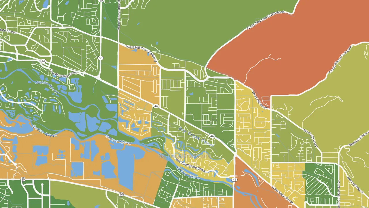 Northwest, Garden City, ID Map of Vandalism Rates