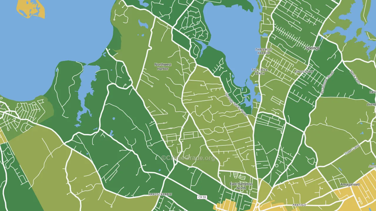 Northwest Harbor, NY Map of Vandalism Rates