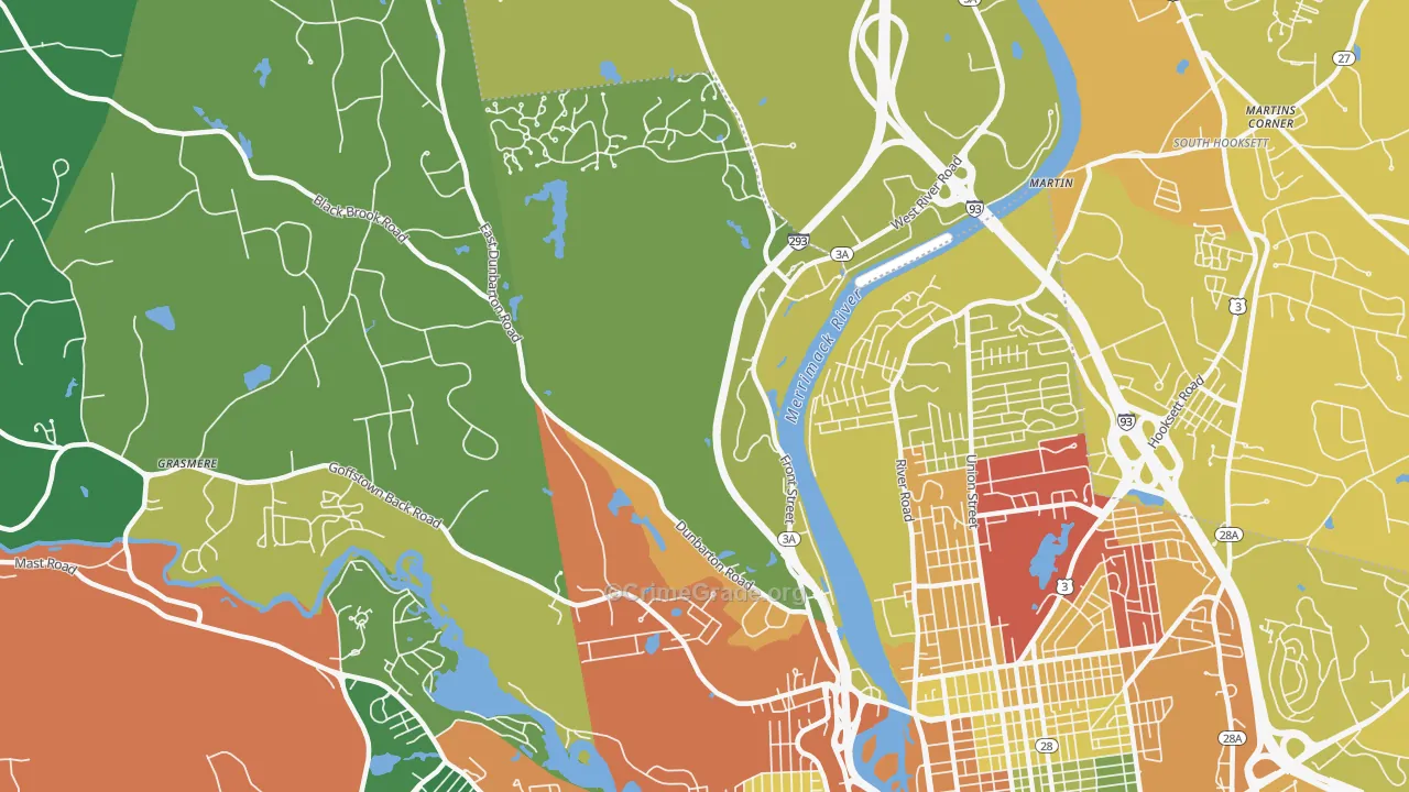 Northwest, Manchester, NH Map of Vandalism Rates