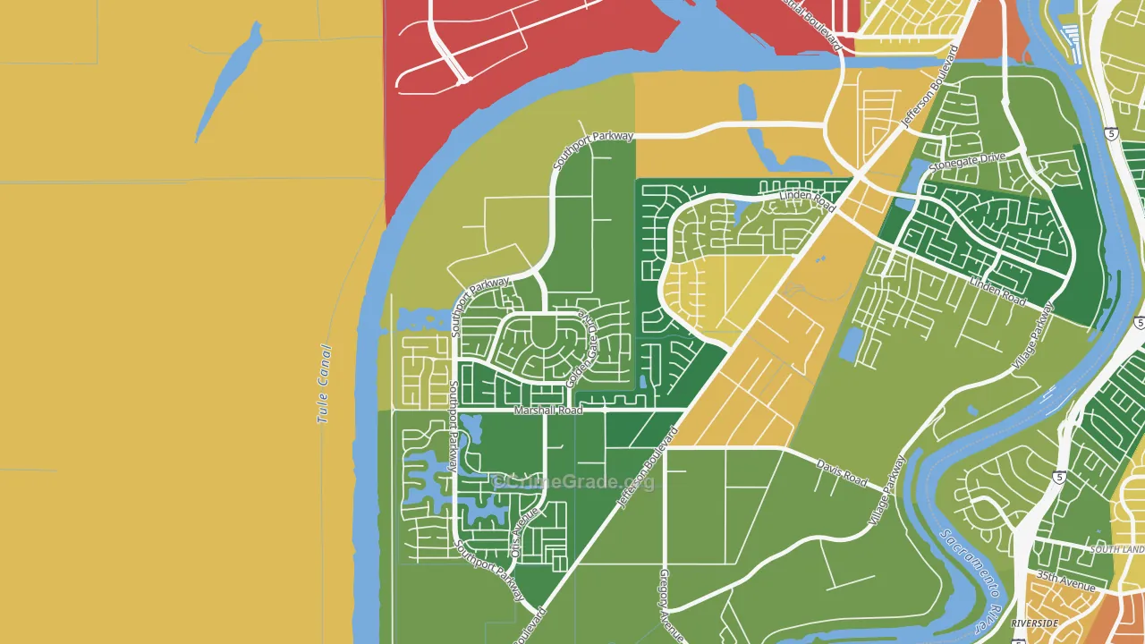 Northwest Village, West Sacramento, CA Map of Vandalism Rates