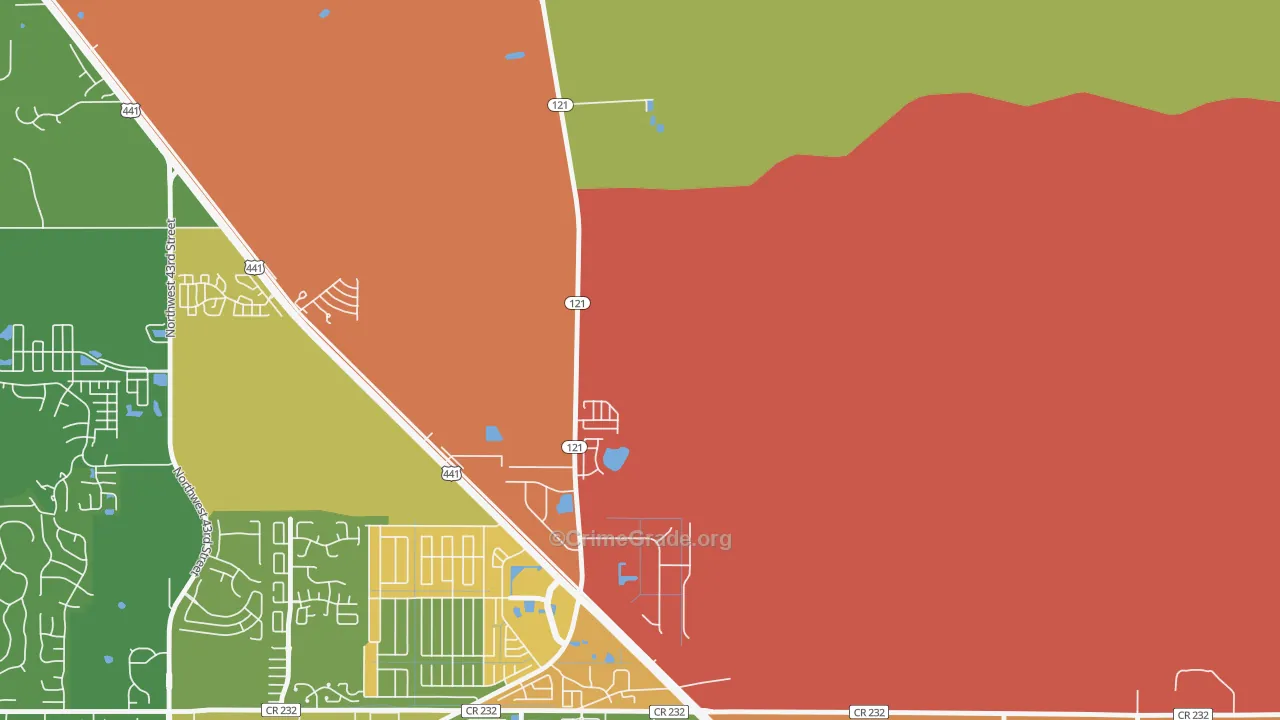 Northwood, FL Map of Vandalism Rates