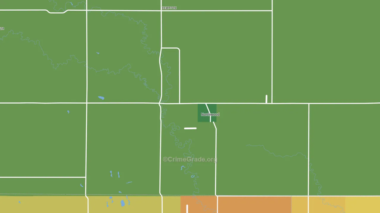 Northwood, ND Map of Vandalism Rates