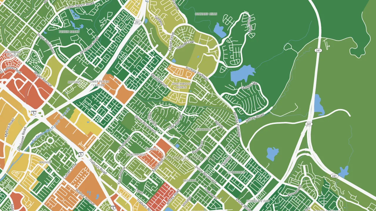 Northwood Point, Irvine, CA Map of Vandalism Rates