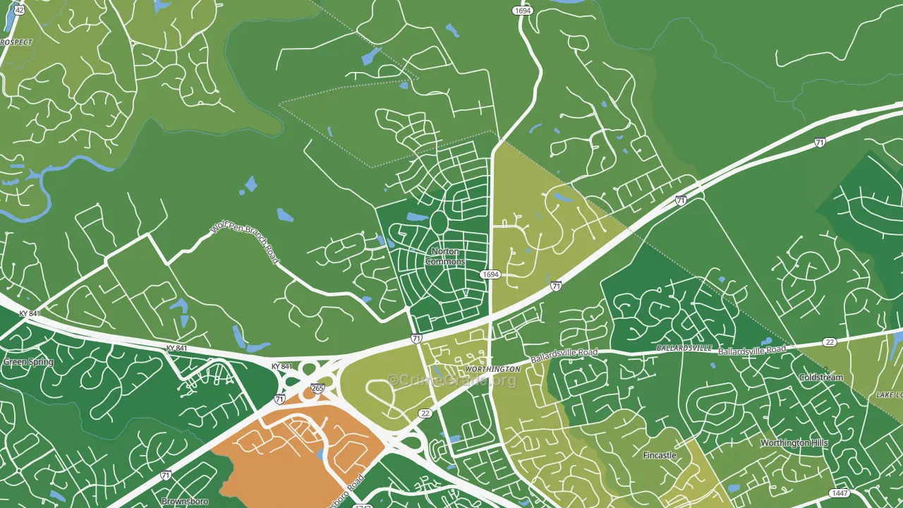 Norton Commons, Prospect, KY Map of Vandalism Rates