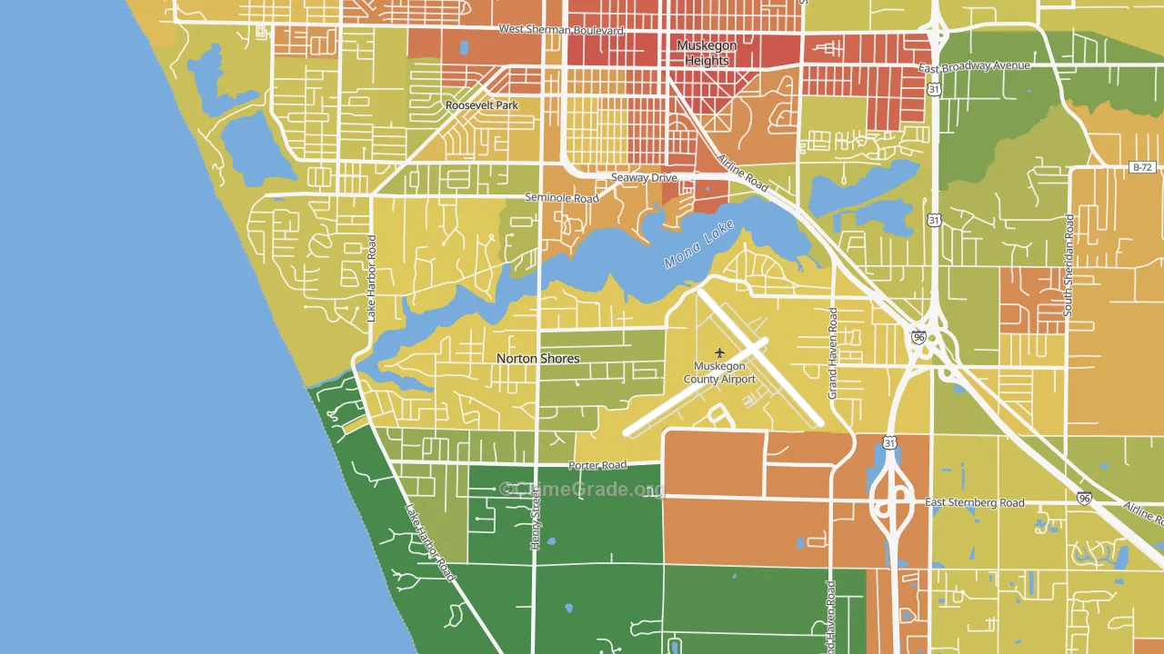 Norton Shores, MI Map of Vandalism Rates