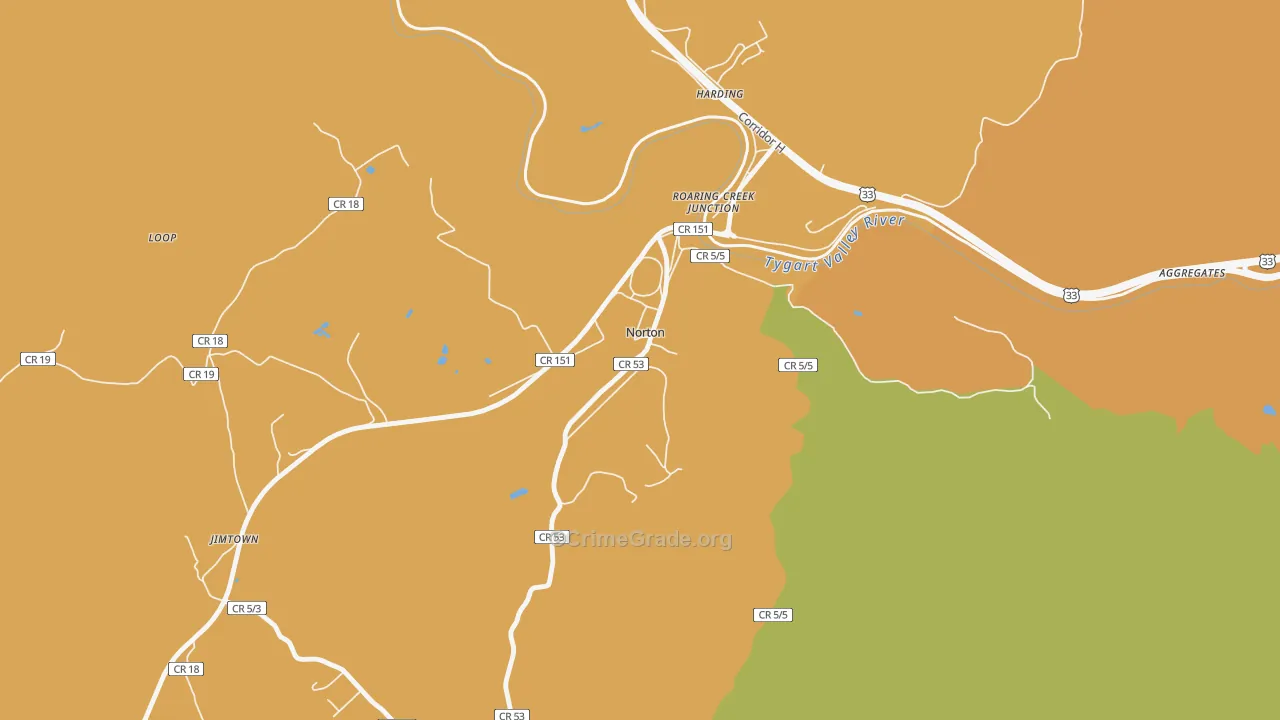 Norton, WV Map of Vandalism Rates