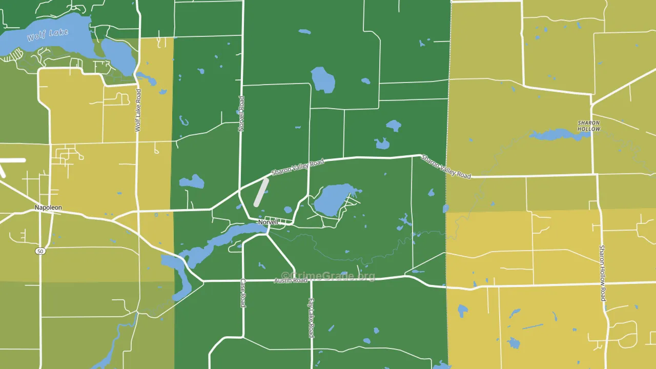 Norvell, MI Map of Vandalism Rates