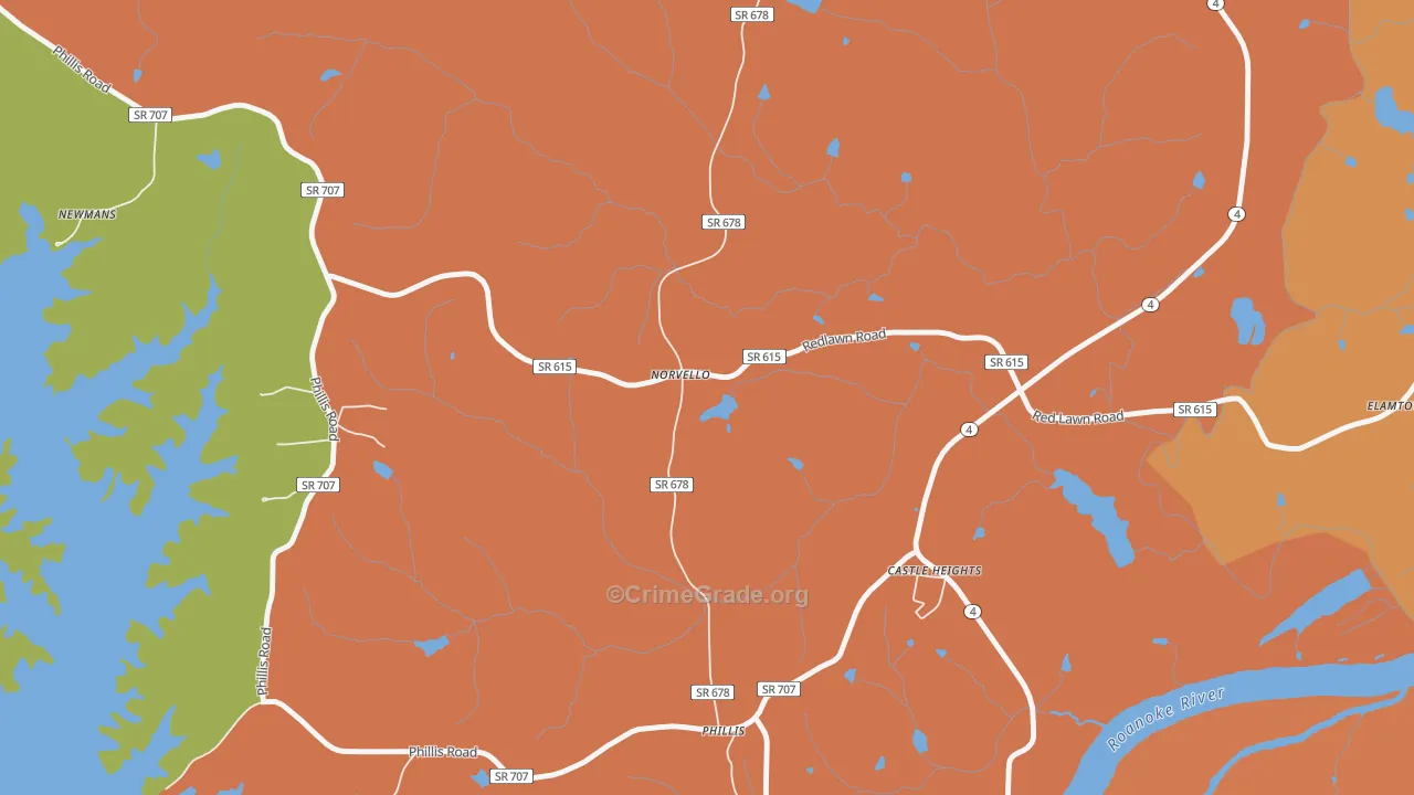 Norvello, VA Map of Vandalism Rates