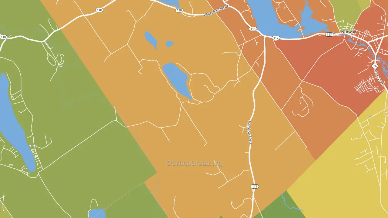Norway Lake, ME Map of Vandalism Rates