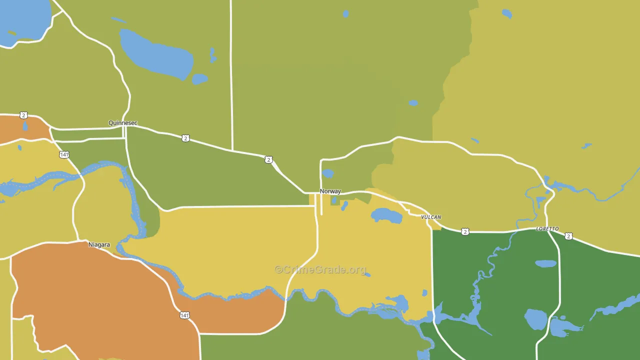 Norway, MI Map of Vandalism Rates