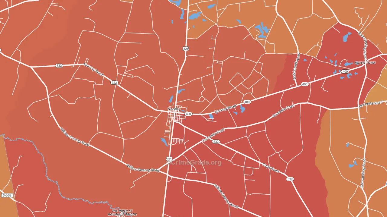 Norway, SC Map of Vandalism Rates