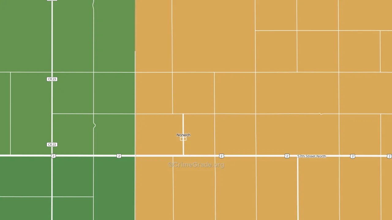 Norwich, ND Map of Vandalism Rates