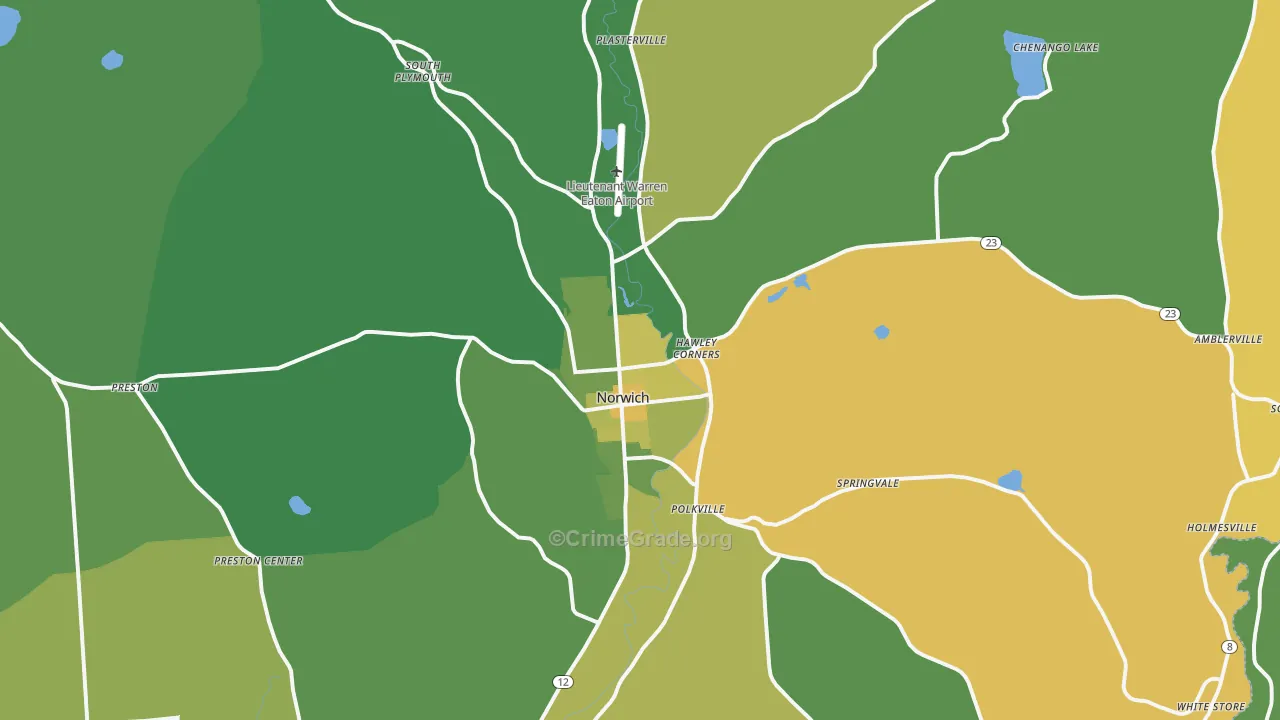Norwich, NY Map of Vandalism Rates