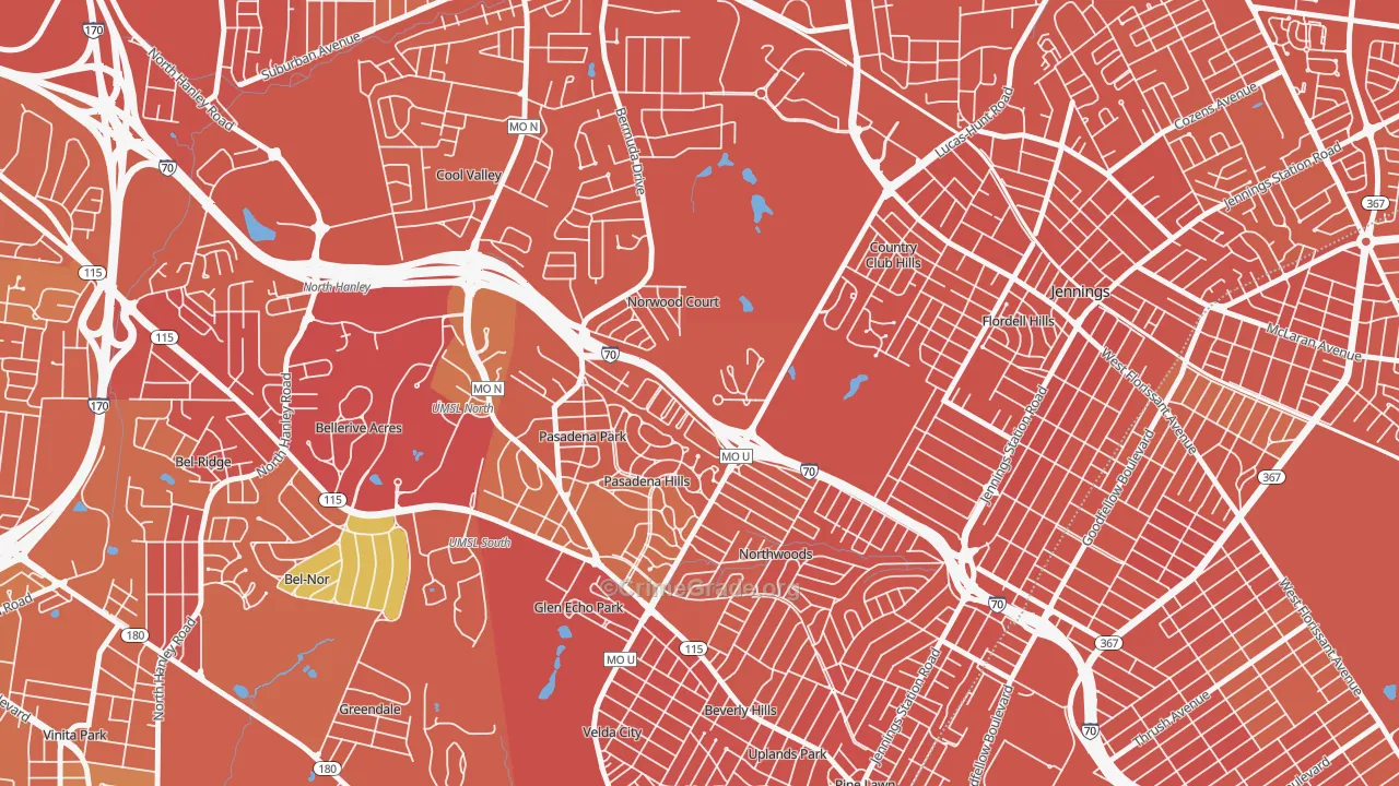 Norwood Court, MO Map of Vandalism Rates