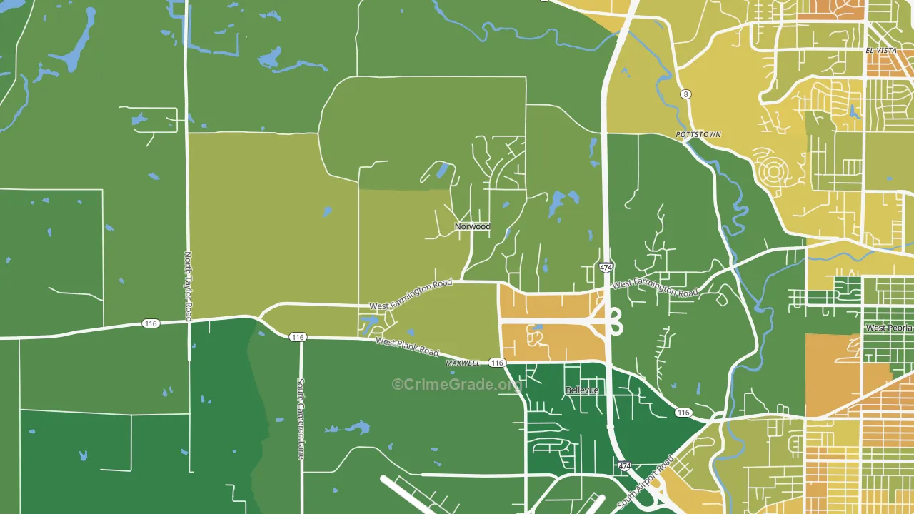 Norwood, IL Map of Vandalism Rates