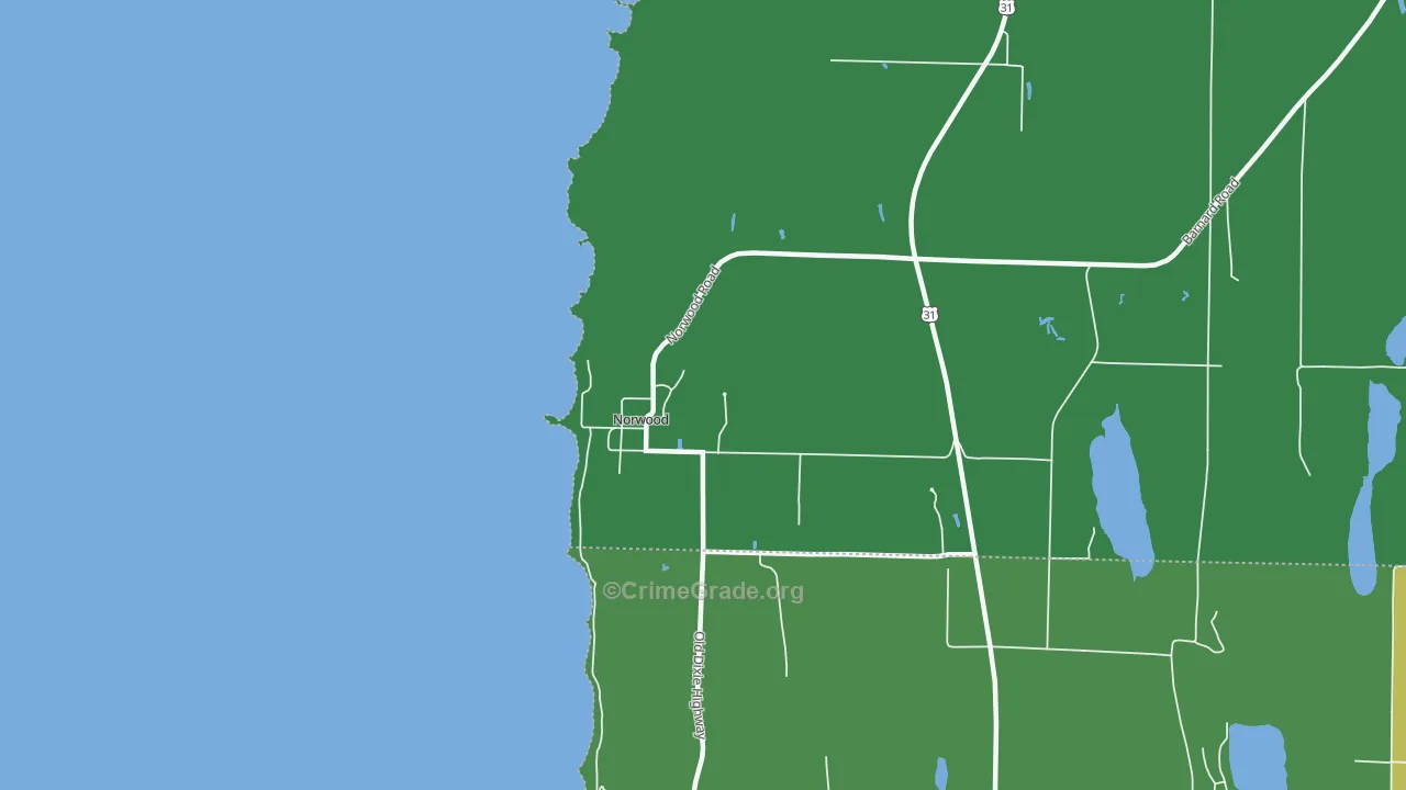 Norwood, MI Map of Vandalism Rates