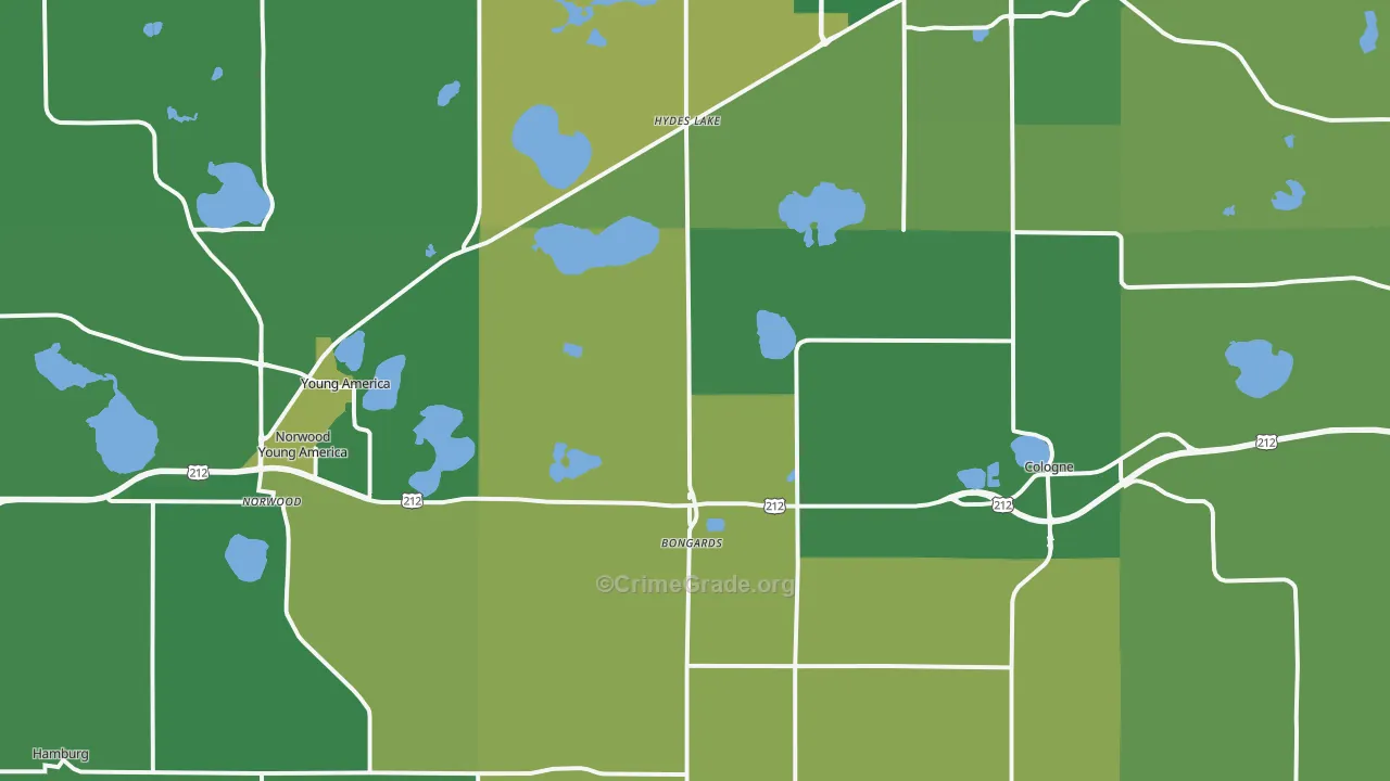 Norwood, MN Map of Vandalism Rates