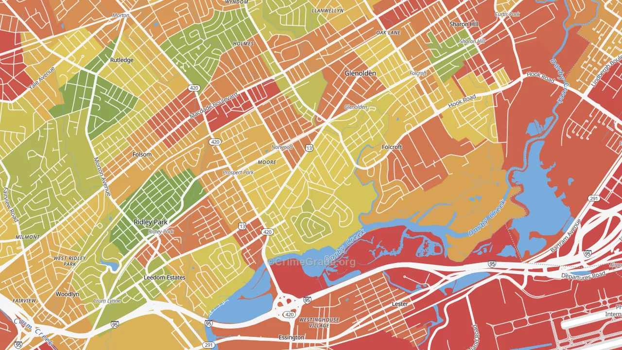 Norwood, PA Map of Vandalism Rates