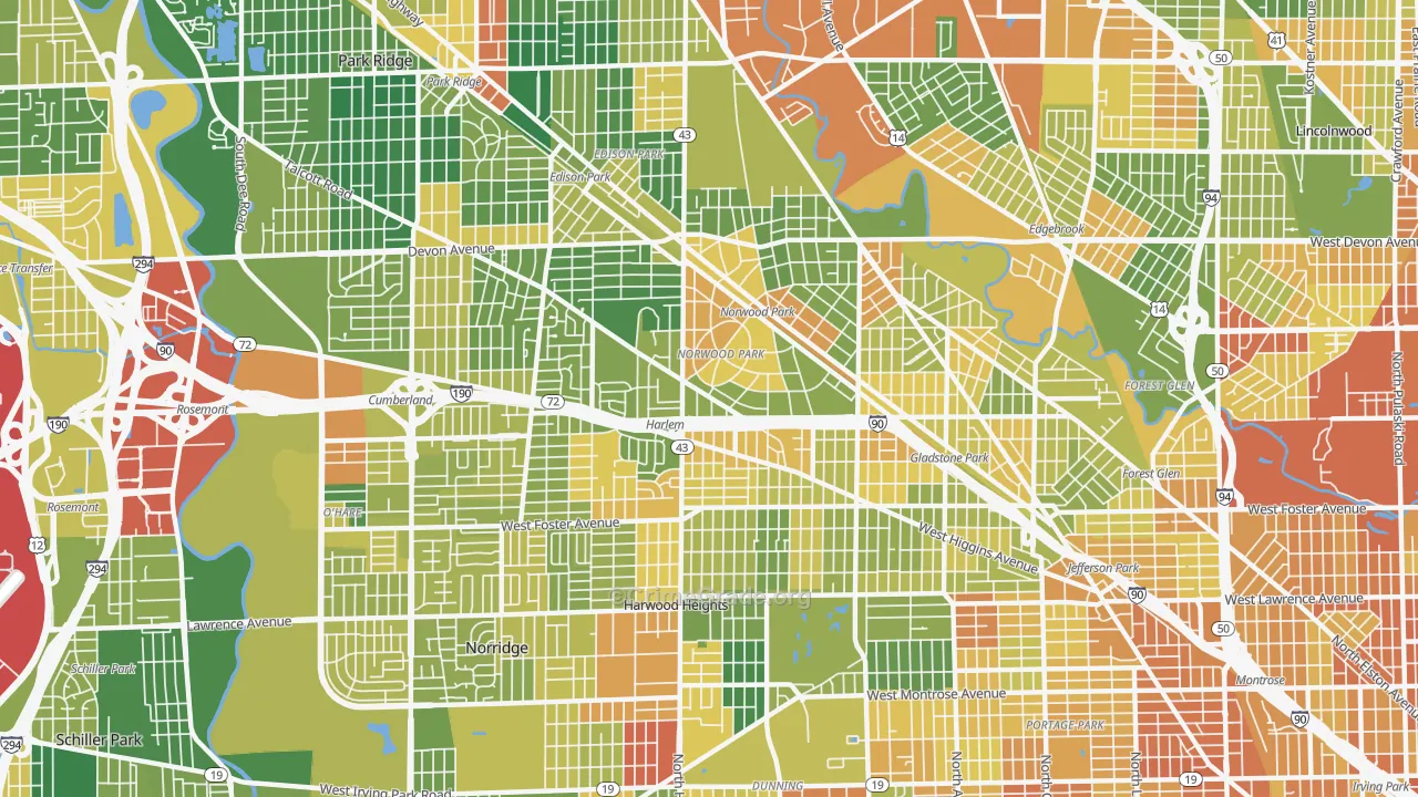 Norwood Park, Chicago, IL Map of Vandalism Rates