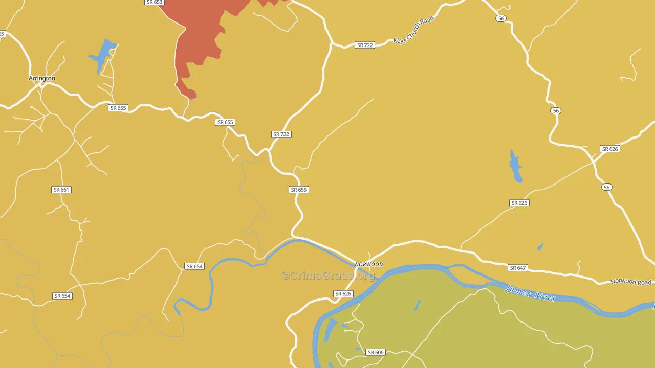 Norwood, VA Map of Vandalism Rates