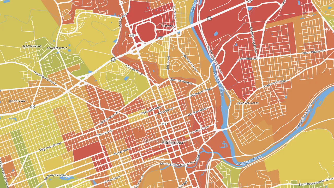 NoTi, Allentown, PA Map of Vandalism Rates