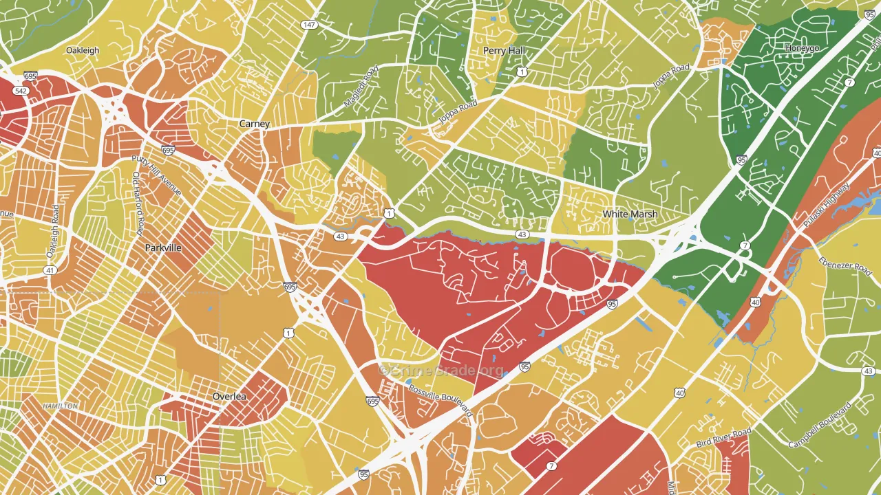 Nottingham, MD Map of Vandalism Rates