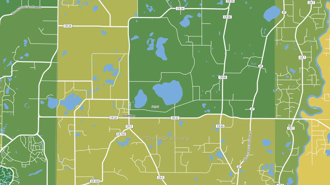 Nowthen, MN Map of Vandalism Rates