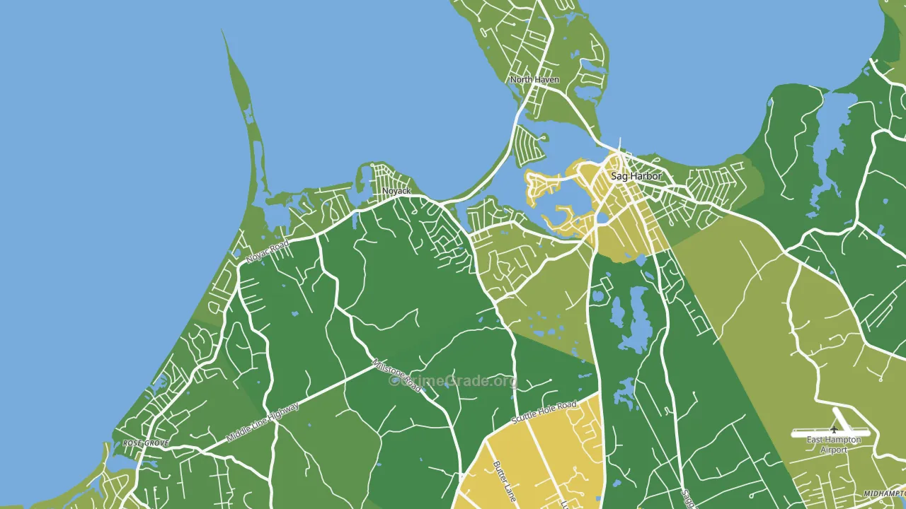 Noyack, NY Map of Vandalism Rates