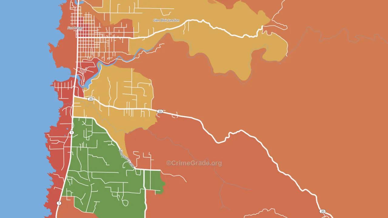 Noyo, CA Map of Vandalism Rates
