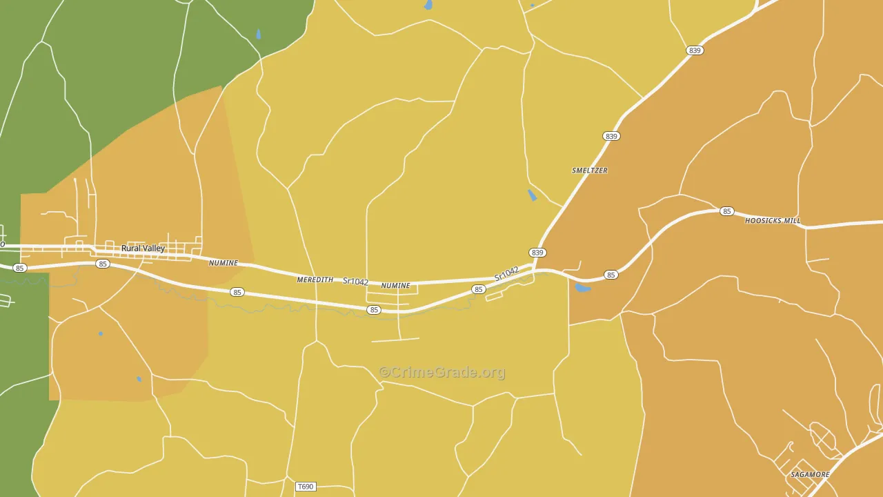 Nu Mine, PA Map of Vandalism Rates