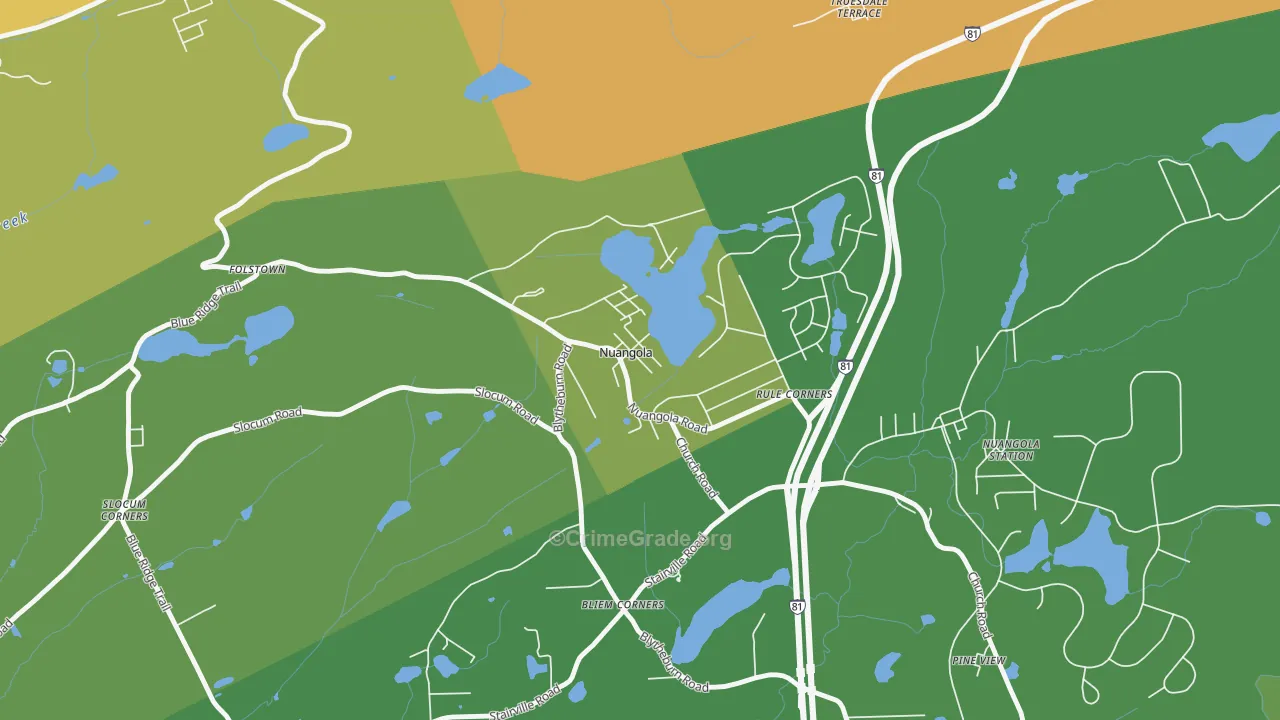 Nuangola, PA Map of Vandalism Rates