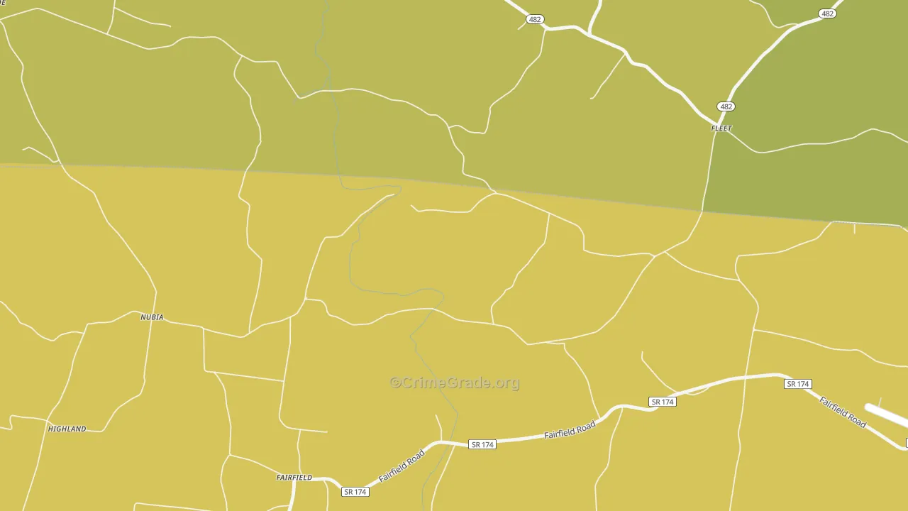 Nubia, TN Map of Vandalism Rates