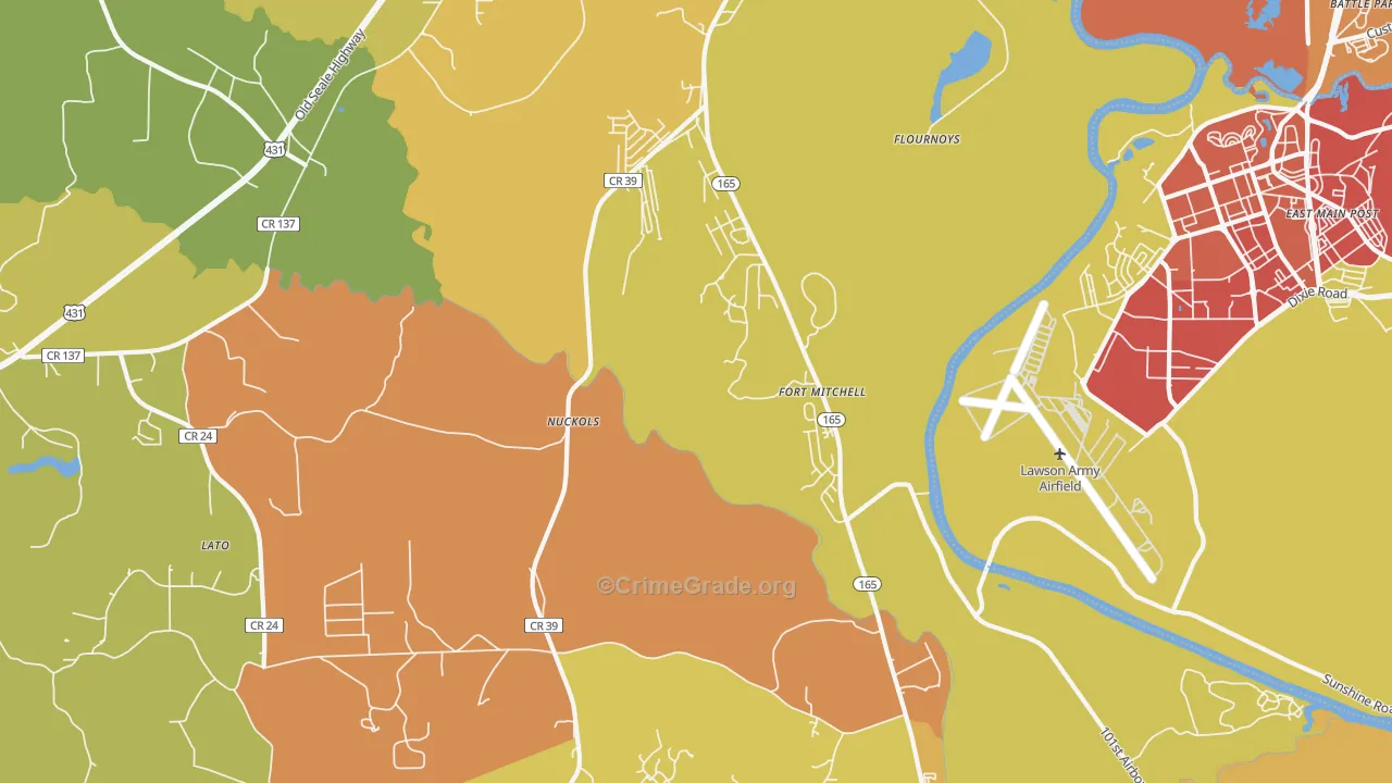 Nuckols, AL Map of Vandalism Rates